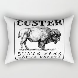 Custer State Park South Dakota Buffalo Western Style Print Rectangular Pillow
