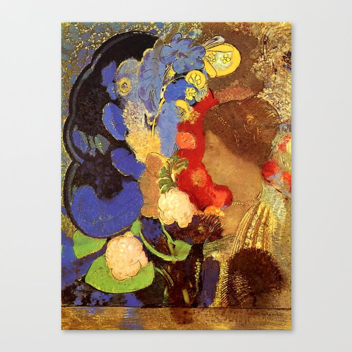 Odilon Redon "Woman among the Flowers" Canvas Print
