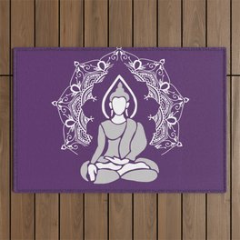 Buddha Meditation Mandala - violet Outdoor Rug