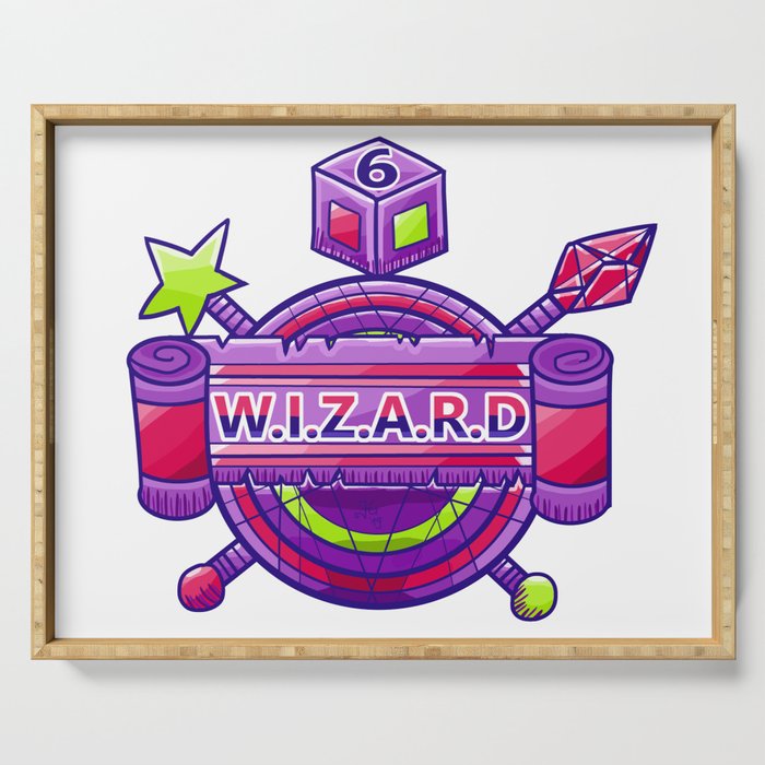 Wizard Wands, Amulet and d6 Coat of Arms Serving Tray