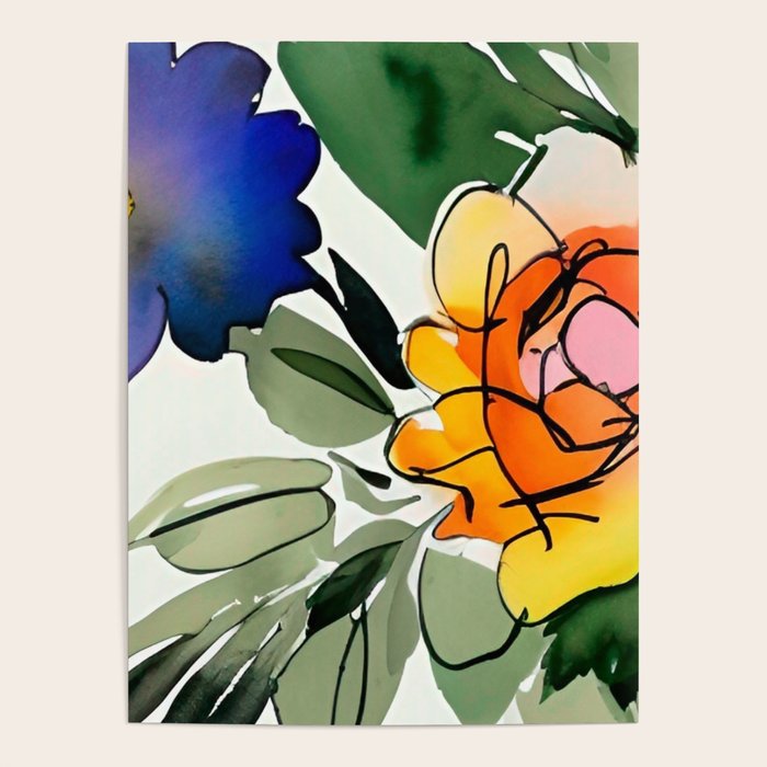 Society6 ケース FLORAL FANTASY Bold Abstract Flowers Acrylic Flowers Art Prints, Framed & Recessed | Society6