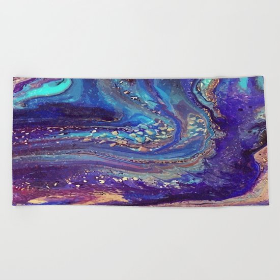 Iridescent Fantasy Abstract Beach Towel