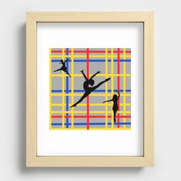Dancing like Piet Mondrian - New York City I. Red, yellow, and Blue lines on the grey background Recessed Framed Print