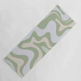 Liquid Swirl Contemporary Abstract Pattern in Light Sage Green Yoga Mat