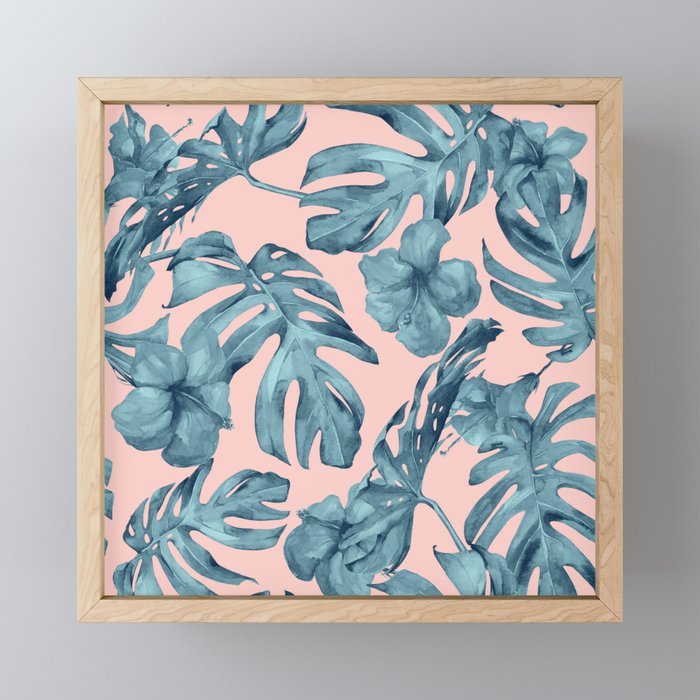 Island Life Teal On Light Pink Framed Mini Art Print By Followmeinstead Society6 ● frames are not included, please read description on how to. island life teal on light pink framed mini art print by followmeinstead
