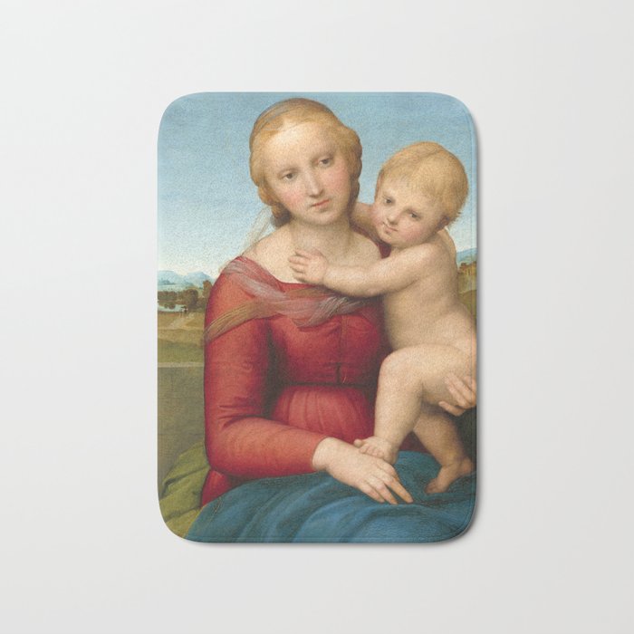 The Small Cowper Madonna, 1505 by Raphael Bath Mat