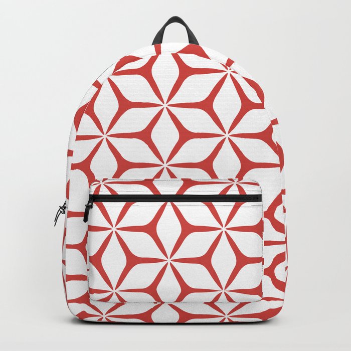 Floral Geometric in Red Backpack