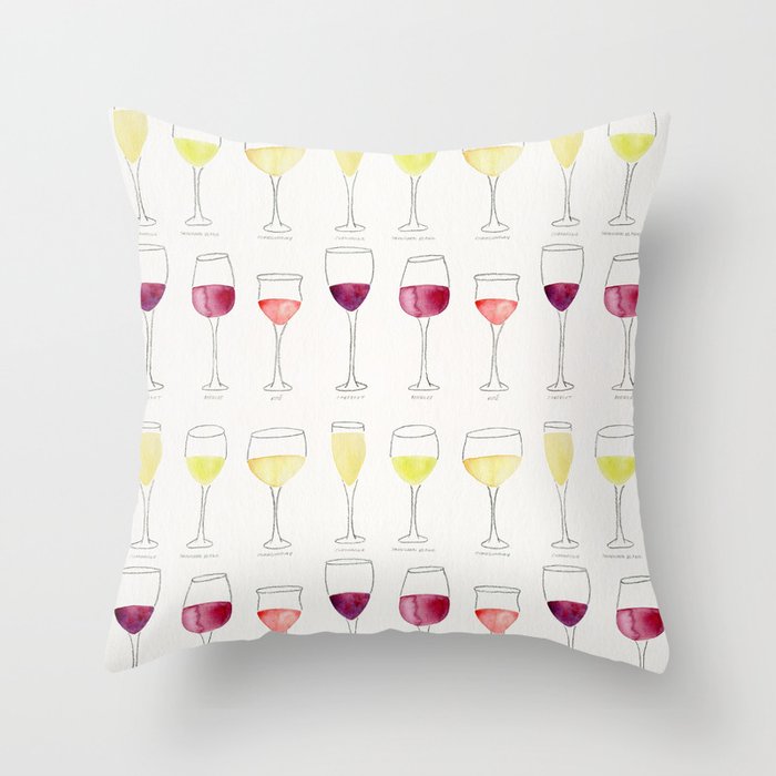 Wine Collection Throw Pillow