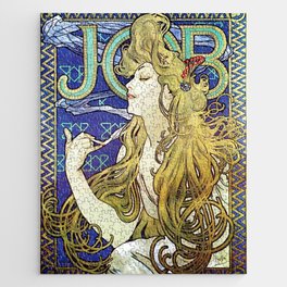 Job Mucha Colorful Artwork Art Nouveau Blond Girl Reproduction Jigsaw Puzzle