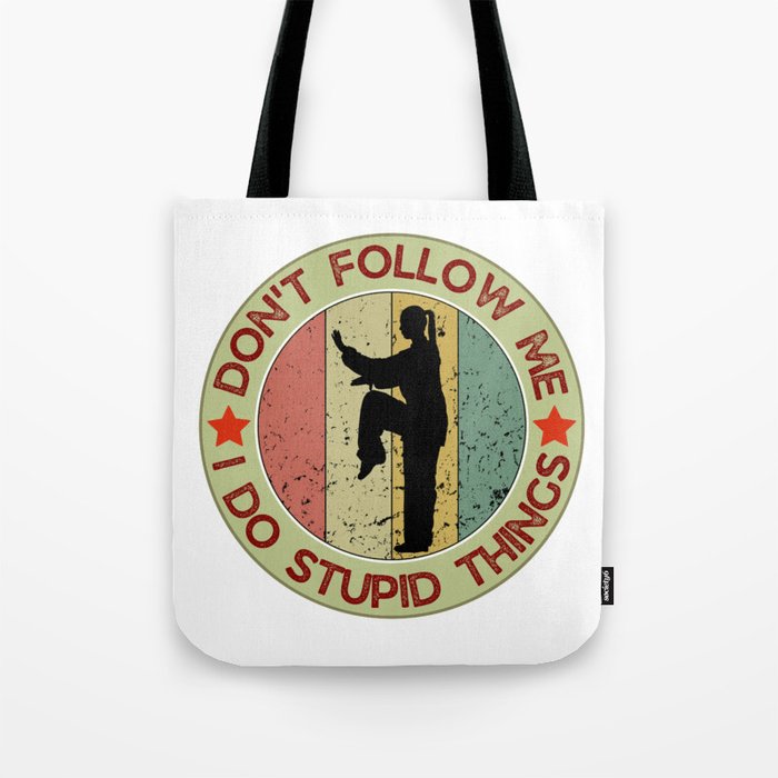 Karate Girl Silhouette, Funny Vintage Karate Lover Gift Idea For Women Tote Bag