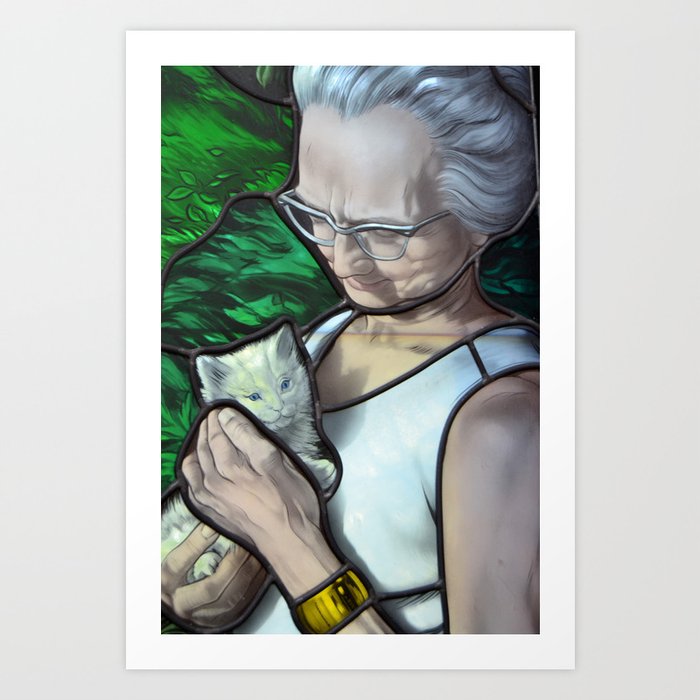 Grandma & Kitty Art Print