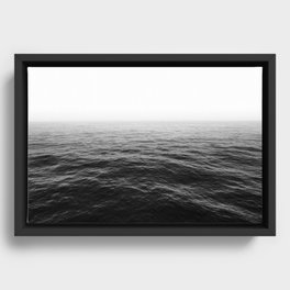 ocean horizon black and white landscape photography Framed Canvas