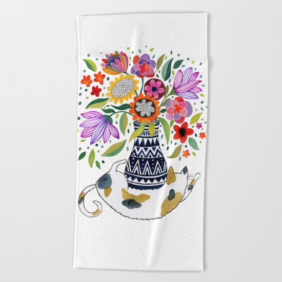 Calico Bouquet Beach Towel