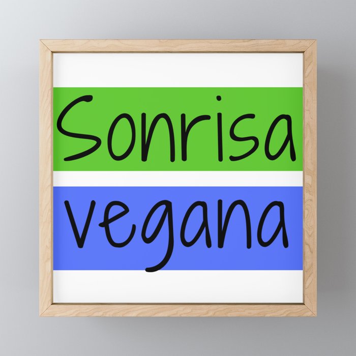Sonrisa vegana | Vegan smile Framed Mini Art Print