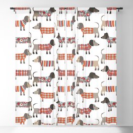 Dachshund Sausage Dogs in Woolly Knitwear Blackout Curtain