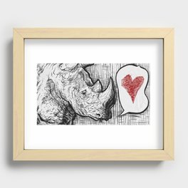 Rhino Love Recessed Framed Print