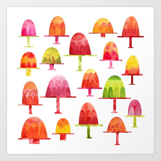 Jellies on Plates Art Print