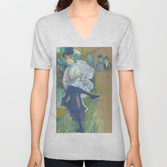 Henri de Toulouse-Lautrec "Jane Avril Dancing" V Neck T Shirt