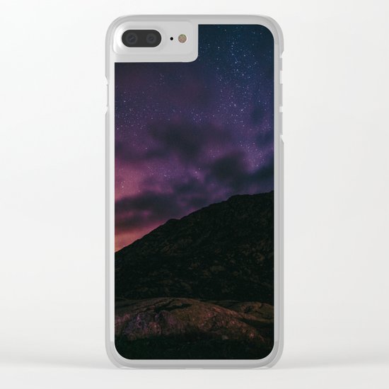 Night sky #stars #mountains Clear iPhone Case