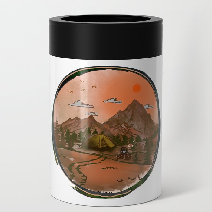 Camping Adventure Nature Landscape Can Cooler