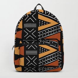 African Mud Cloth Abstract Fabric Art Backpack