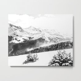 Fresh Snow Dust // Black and White Powder Day on the Mountain Metal Print | Chair Lift Chairlift, Black White Skiing, Q0 Resort Of Rustic, Snow Snowy Snowing, Abstract Slope Photo, Jackson Hole Vail, Ski Skier Snowboard, Vintage Wild Alaska, Landscape In Winter, Montana Tranquil 