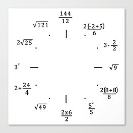 Math Clock - Clock Only Canvas Print