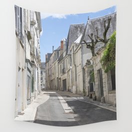 French street in medieval town of Chinon - summer travel photography Wall Tapestry