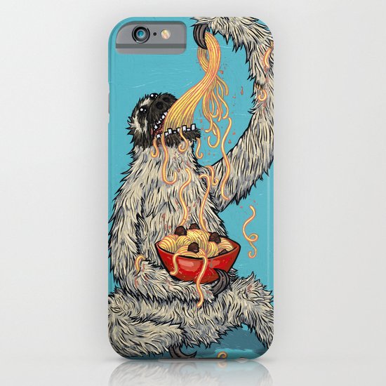 Three Toed Sloth Eating Spaghetti From a Bowl iPhone & iPod Case