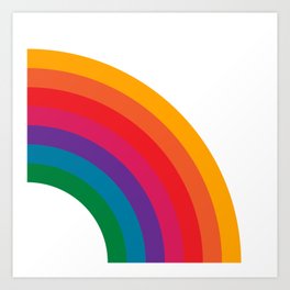 Retro Bright Rainbow - Right Side Art Print