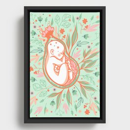 Baby in Utero Framed Canvas