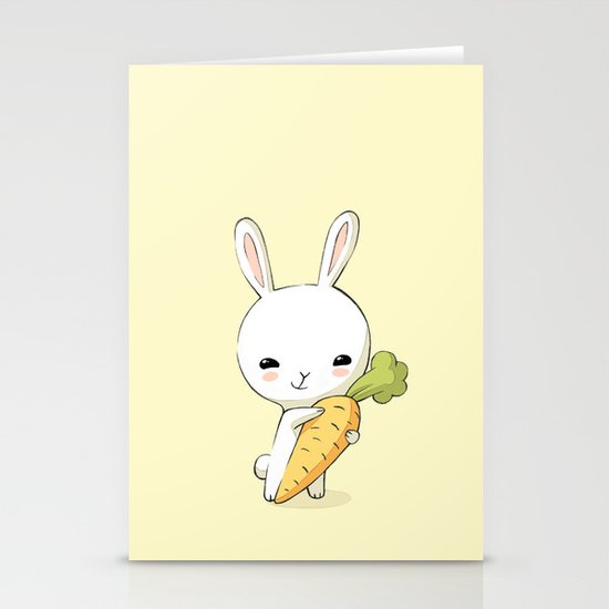 Bunny Carrot 2 Stationery Cards