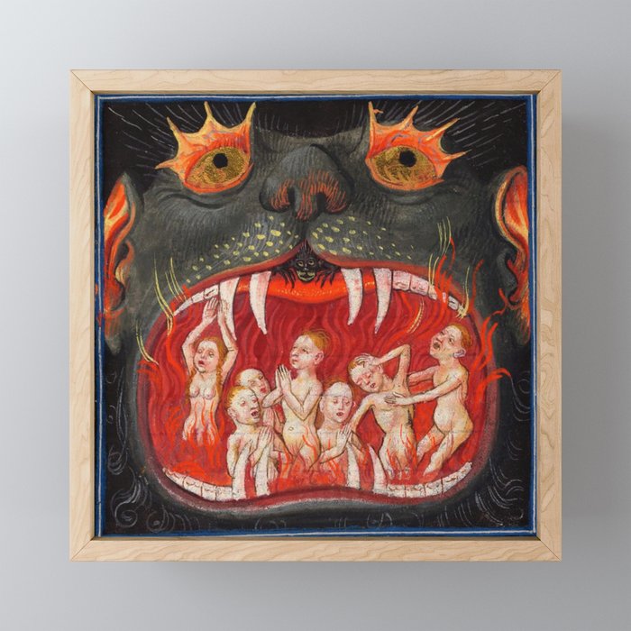 The mouth of Hell medieval art Framed Mini Art Print