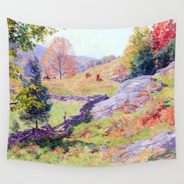 Willard Metcalf Hillside Pastures Wall Tapestry