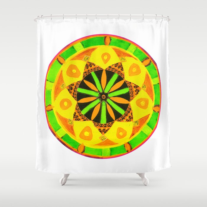 Jamaican Rhythm Mandala Shower Curtain By Feliciakutina Society6