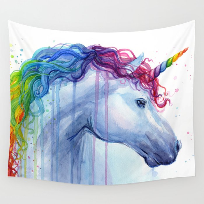 Magical Rainbow Unicorn Wall Tapestry