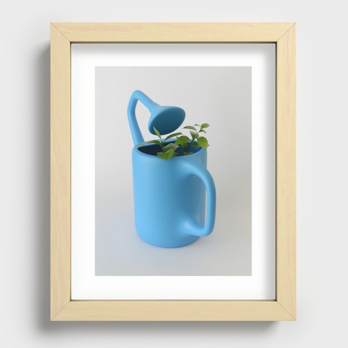 The Uncomfortable Watering can and plant Recessed Framed Print