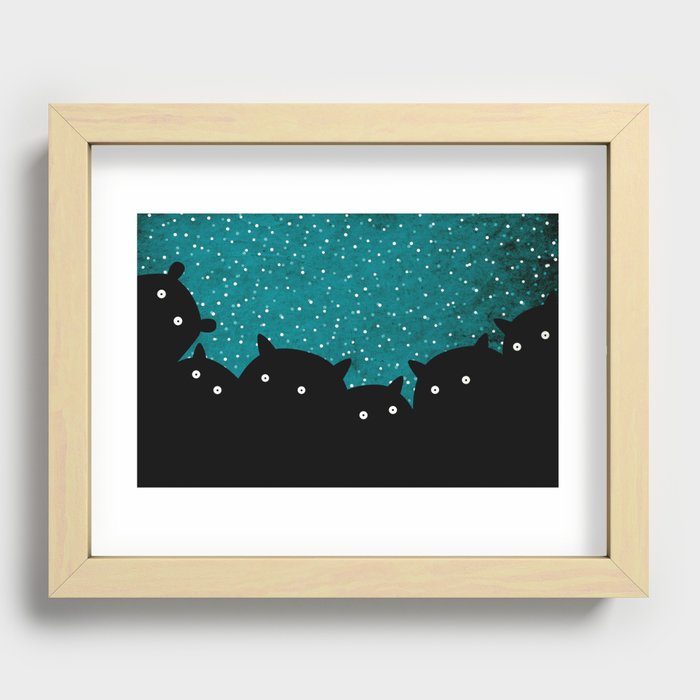 Squirrels by night #1 Recessed Framed Print