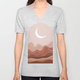 Bohemian Crescent Arc V Neck T Shirt
