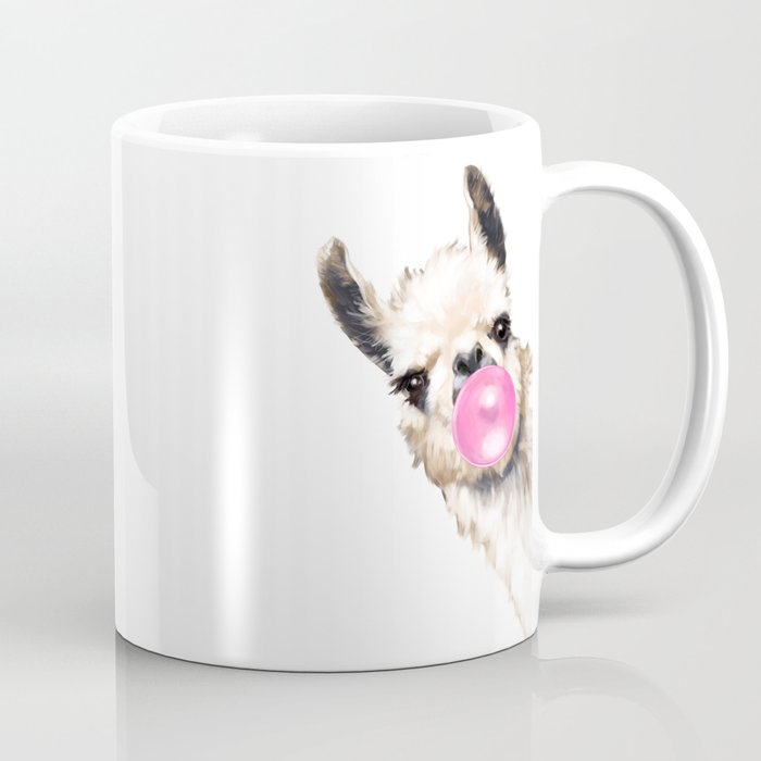 Bubble Gum Sneaky Llama Coffee Mug