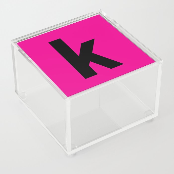 letter K (Black & Magenta) Acrylic Box