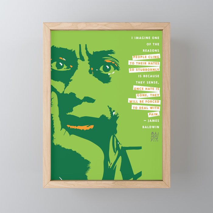 James Baldwin Quote Framed Mini Art Print