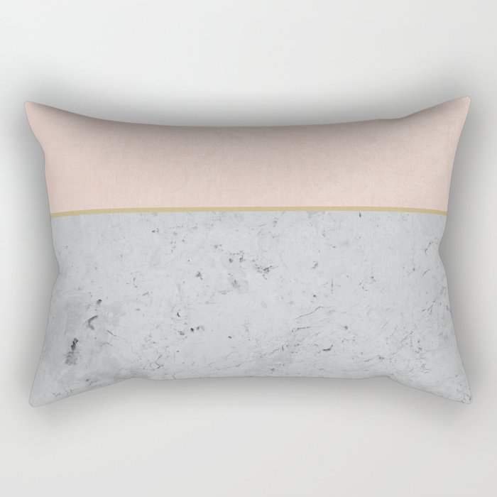 Soft Peach Meets Light Gray Concrete #1 #decor #art #society6 Rectangular Pillow