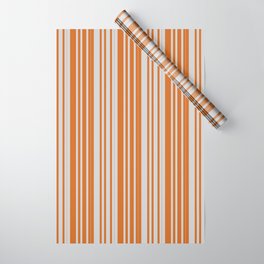 [ Thumbnail: Light Grey and Chocolate Colored Lined Pattern Wrapping Paper ]