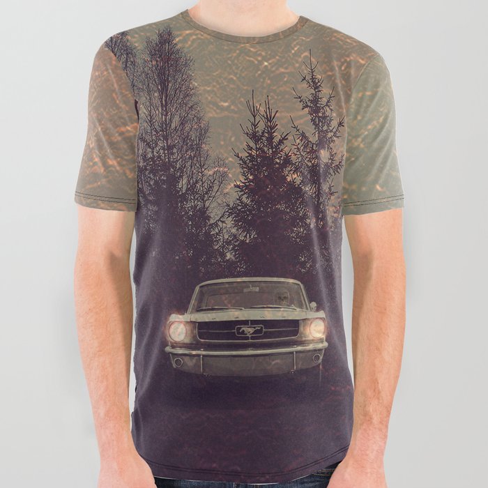 Vintage Mustang Pines All Over Graphic Tee