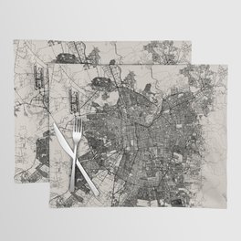 Santiago, Chile - City Map - Black and White Placemat