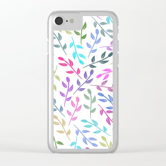 Colorful Leaves IV Clear iPhone Case