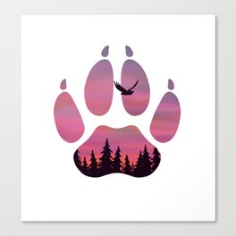 sunset in a wolf paw  Canvas Print