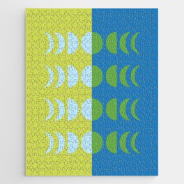 Moon Phases 23 in Blue Greenery Jigsaw Puzzle