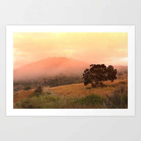 Early Fog In The Hills Art Print